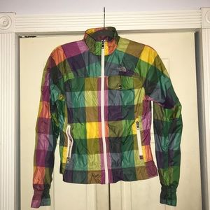North Face plaid wind breaker jacket